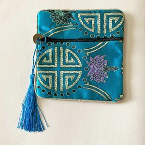 3/30 Ethnic Blue Tassel Coin Bag